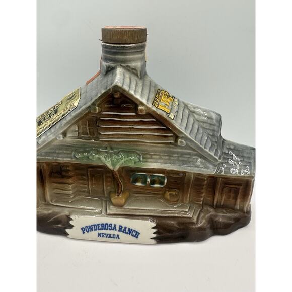 Vintage 1969 Jim Beam Ponderosa Ranch Nevada Lake Tahoe Decanter Bar Ware - Picture 3 of 9